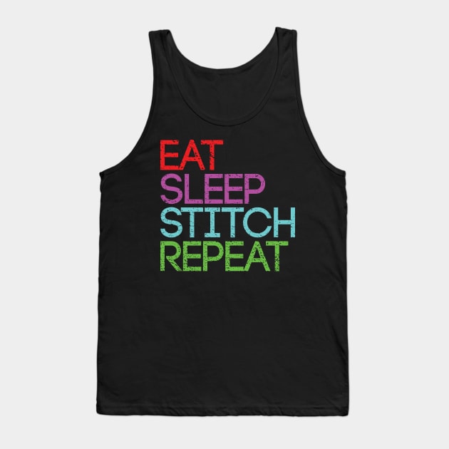 EAT SLEEP STITCH REPEAT artist slogan design Tank Top by MacPean